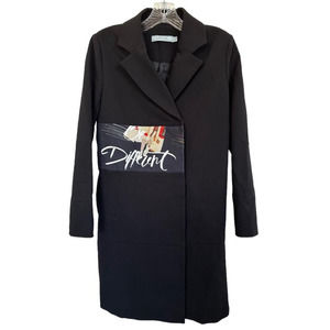 HANYEE Women’s 'Be Different' Trench Coat Jacket w/ Pockets Size S Black